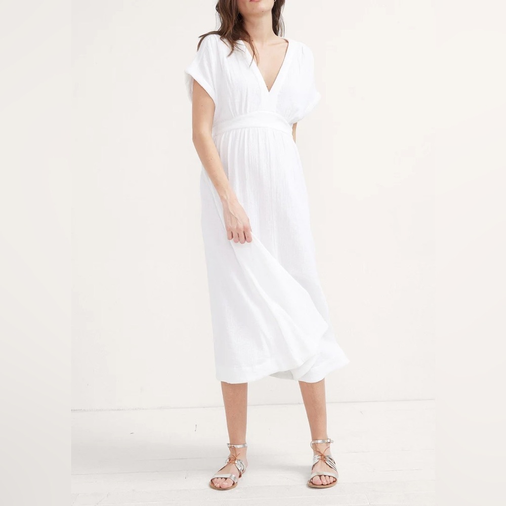 The Rosa White Midi Dress
